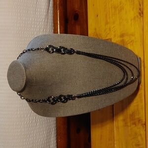 Guess Black Metal Statement Necklace